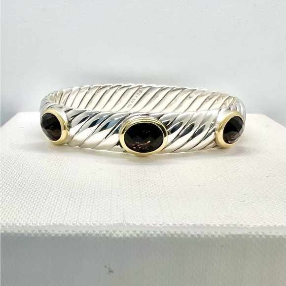 David Yurman Renaissance Three Stone Sculpted Bracelet - Picture 6 of 13